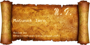 Matusek Imre névjegykártya
