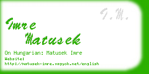 imre matusek business card